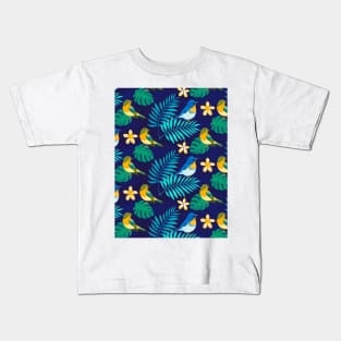 Tropical pattern with birds Kids T-Shirt